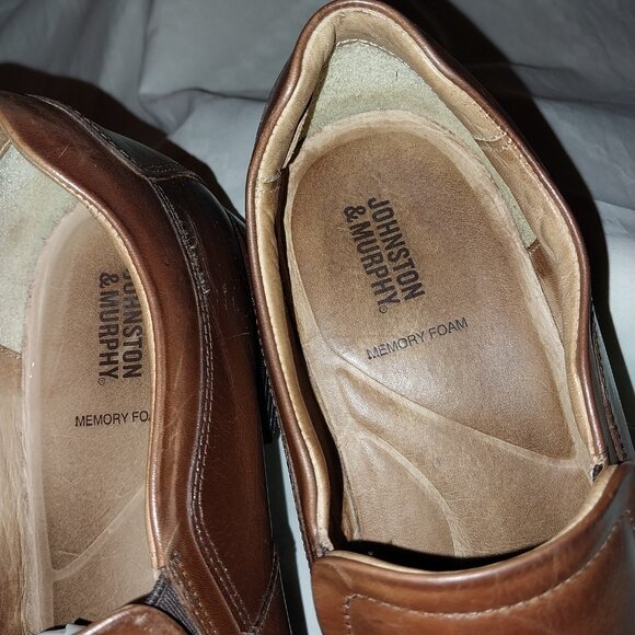 Johnston and Murphy Lewis Tan Full Grain Leather Slip on Shoes New M Size 10 - Picture 3 of 5